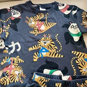 Zara kids Panda print matching set, tee+pants, Size 4-5